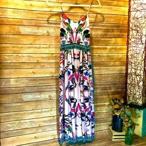 Tropical Print Maxi Dress 👗